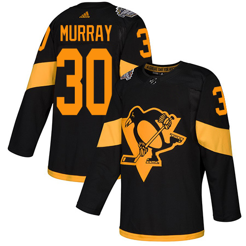 Adidas Penguins #30 Matt Murray Black Authentic 2019 Stadium Series Women's Stitched NHL Jersey